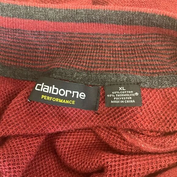 VTG 90s Liz Claiborne Performance Womens XL Red Pullover 1/4 Zip Thermal Jacket - Picture 12 of 14